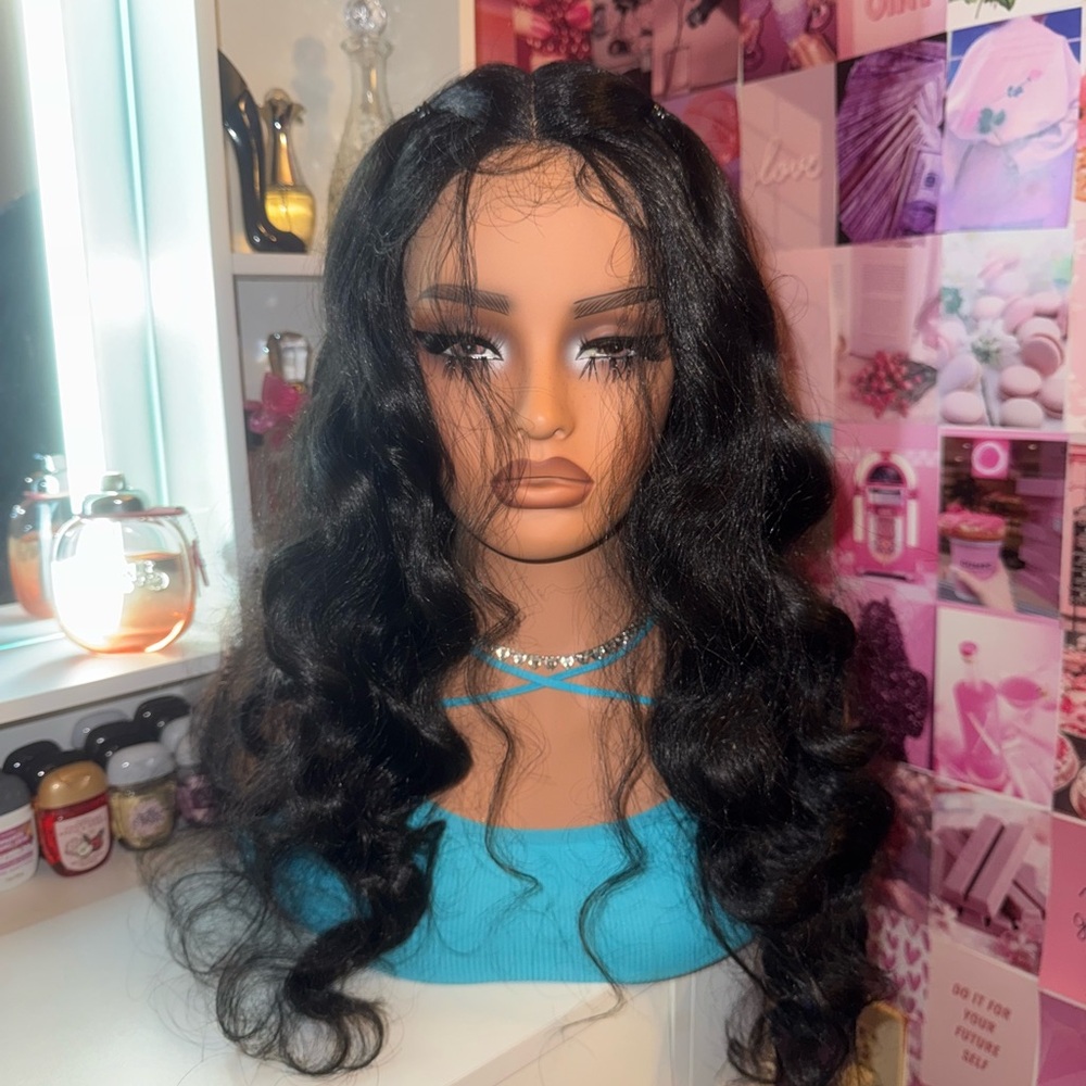 Soft wave 2 ponytail half up/half down lace front wig